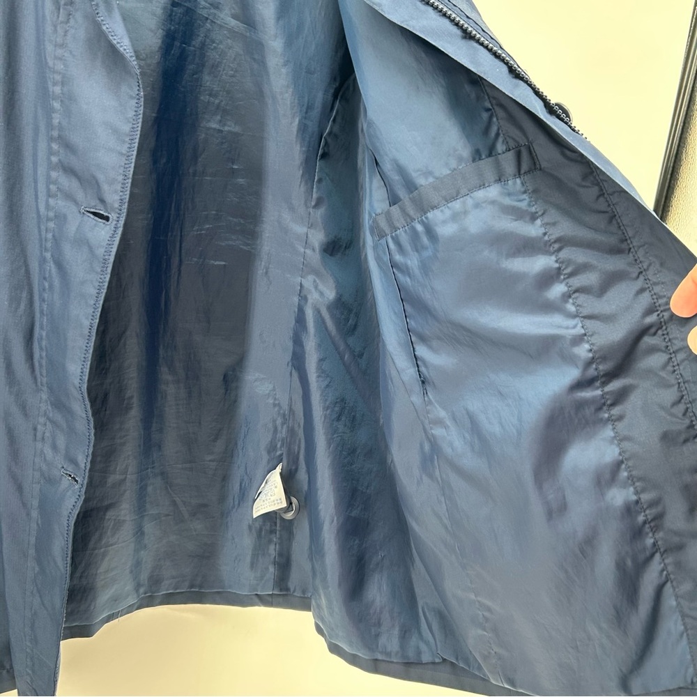 Lands End Womens Large Blue Rain Jacket Lightweight Water Resistant Coat No Hood - Picture 9 of 13